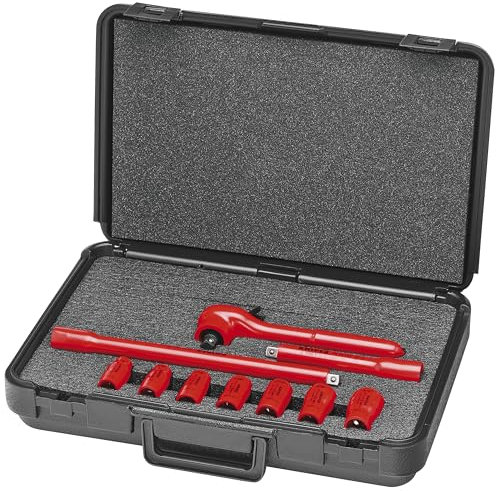 KNIPEX Tools - 98 99 11 S3 Insulated Socket Wrench Set, 10 pc. (989911S3)
