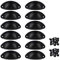 iDealhere 12pcs Coquille Fer Poignée Porte Cabinet Bouton Tiroir Placard Intérieure Meuble Tirer Avec Vis (noir)
