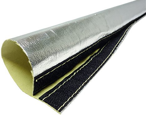 1m Alu-Kevlar Hitzeschutzschlauch ID 20mm *** Klettverschluss Heat Sleeve Kälteschutzschlauch