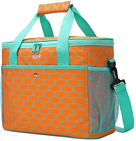MIER 18L Large Soft Cooler Insulated Tote Bag for Beach/Car Trip, Orange