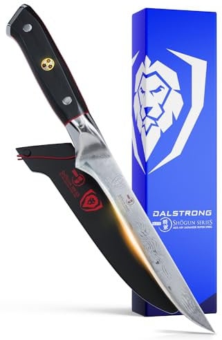 DALSTRONG Couteau à Désosser - 6 - Shogun Series - Damas - AUS-10V Japonais Super Steel - Poignée G10 - Avec Gaine