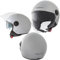 Casco Jet Scooter Moto ECE 22-06 Doppia Visiera Parasole Argento M