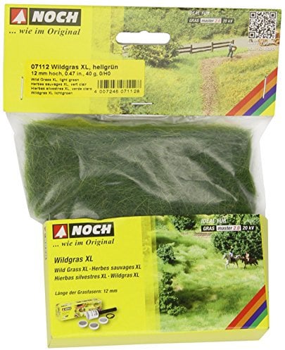NOCH® Wildgras XL, statisches Gras für Modellbau, 12 mm hellgrün für Spurweiten H0, 0 und mehr