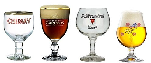 Lot de 4 verres à bière belge
