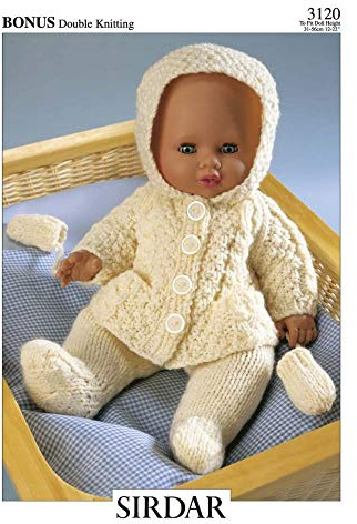 Sirdar Bonus Strickwolle Puppe's Outfit Strickmuster 3120