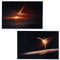 Mendler 2er-Set LED-Bild Leinwandbild Leuchtbild Wandbild 40x60cm, Timer - Planet