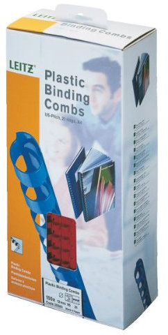 Leitz 35063 Plastikbinderücken, A4, Kunststoff, 12 mm, 95 Blatt, 100 Stück, rot