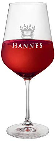 AMAVEL Verre à Vin Rouge avec Gravure Couronne de Roi Personnalisée Prénom