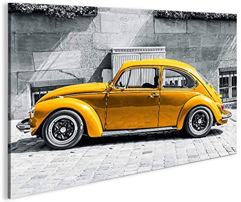 islandburner Bild Bilder auf Leinwand Käfer Kult Auto Beetle 1p XXL Poster Leinwandbild Wandbild Dekoartikel Wohnzimmer Marke