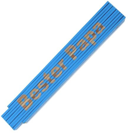 TE-Trend Zollstock mit Gravur personalisierter Meterstab 2m Gliedermaßstab Meter Metermaß Bester Papa Blau