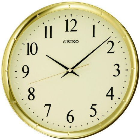 Seiko Wanduhr gold Kunststoff Schleichende Sekunde QXA417G