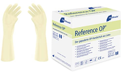 Meditrade 93217 Reference Latex Gepuderte OP-Handschuh, Steril, Größe 7 (100-er pack)
