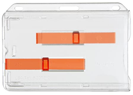 Karteo Ausweishülle bis zu 2 Karten [1 Stück] Kartenhalter Ausweishalter horizontal transparent Kartenhülle aus Hartplastik