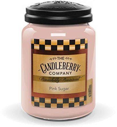 Candleberry Duftkerze im Glas mit Deckel - Pink Sugar (570g) - Intensiv duftende ganzjährige Kerze bis zu 160h Brenndauer für jeden Anlass, langlebig und handgegossen in den USA