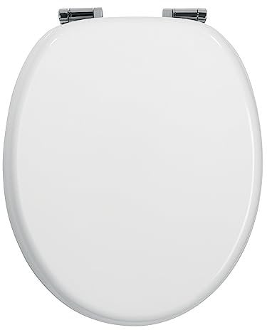 Wirquin 20719569 Abattant WC Woody Lux en fibre de bois avec frein de chute pour wc en forme U, blanc