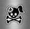 Akachafactory Selbstklebend Sticker Motorrad Biker Totenkopf Pirat schwarz MC Outlaw Auto