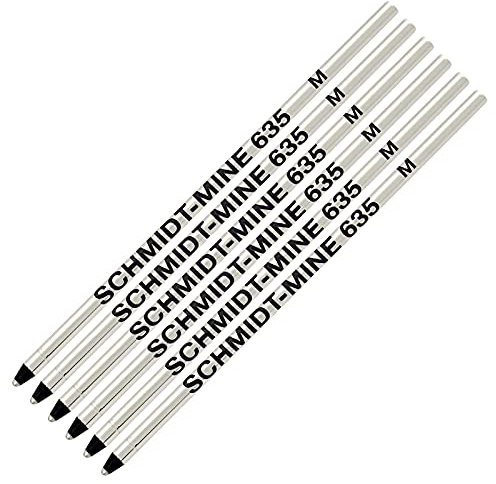 Schmidt Mini-Kugelschreiber, 6 Stück, Schwarz