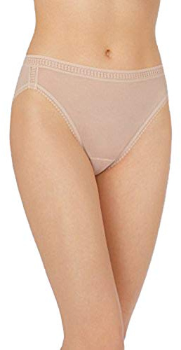 OnGossamer Women's Gossamer Mesh Hi-Cut Brief Panty,Champagne,Small
