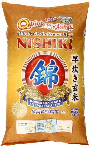 Nishiki Quick Cooking Brown Rice 6.8kg - Whole Grain Japanese Premium Rice | Premium whole grain brown rice. Quick cooking texture ideal for healthy family meals sushi bowls and daily dining