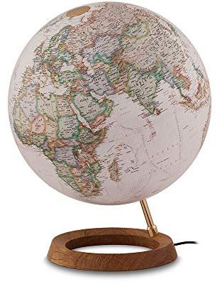 Globus Sepia Ahorn Aluminium 30cm beleuchtet (National Geographic)