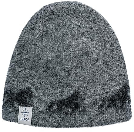 kidka Strickmütze Islandpferde Isländer Tölter Pferde Island Mütze (Grau)