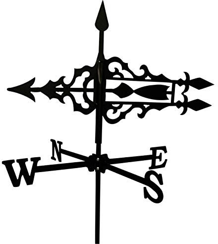 Wetterfahne 51,5x68,5cm Motiv Pfeil klein schwarz Stahl Windspiel Windfahne Stabfahne