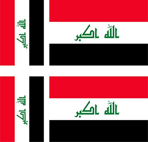 SAFIRMES 6 x Vinyl-Aufkleber für Auto, Motorrad, Koffer, Laptop, Flagge Iraq