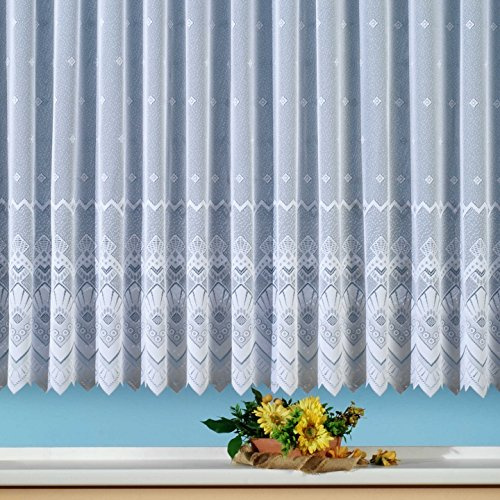 wohnfuehlidee Fertig-Store Jacquard mit Kräuselband, halbtransparent, Farbe weiß Größe HxB 160x450 cm