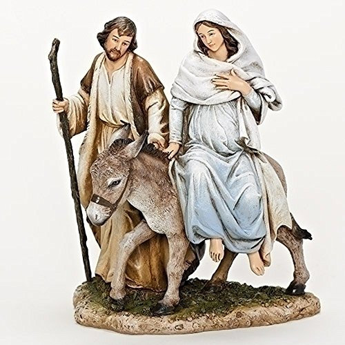La Posada 10729 Maria und Josef mit Esel Figur Statue katholisch 20,3 cm