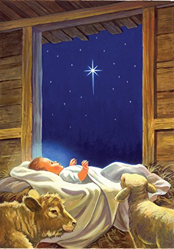 Toland Home Garden 101243 Baby Jesus Weihnachtsflagge 71,1 x 101,6 cm doppelseitige Weihnachtsflagge für Outdoor Haus Winter Flagge Hofdekoration