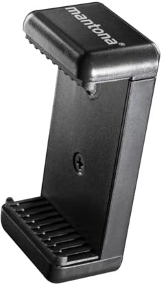 Mantona Smart Stand Halterung inkl. 2x 1/4 Gewinde Stativadapter für Smartphone bis 8,5cm Breite