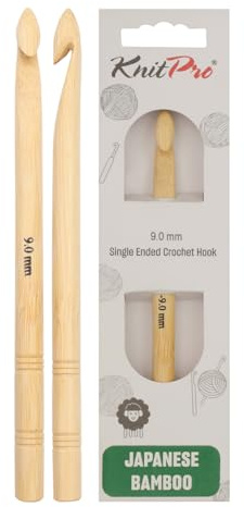 KnitPro Bambus Einfache Häkelnadel I 9mm