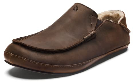OluKai Herren Moloa SlipperHausschuh | Weiches echtes Lammfellfutter und Gel-Einsatz, Drop-In Ferse und ganztägigen Komfort