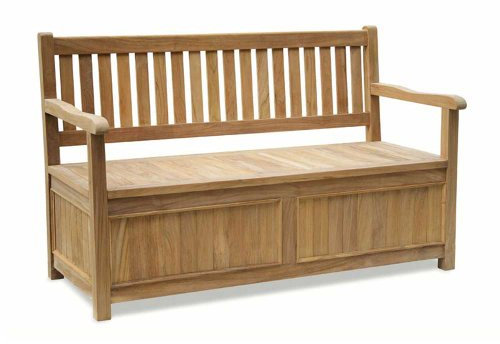 Jati York 1.5m Teak Garden Storage Bench with Arms - Grade-A Teak | 3-Seater | Delivered Ready-Assembled