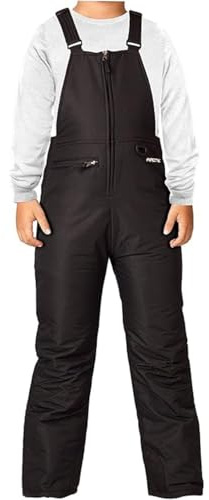 Arctix Kids Insulated Snow Bib Overalls, Black, Large