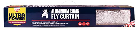 Zero In Ultra Power Premium Aluminium Chain Fly Curtain High Quality Doorway Fly Screen, Protects Against Flying Insects 90 x 200cm Ideal for Commercial Use