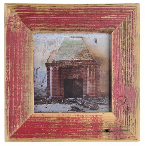 Mein Landhaus Bilderrahmen aus echtem Alt-Holz Stil Vintage, rustikal - handgefertigte Unikate in rot 30x30