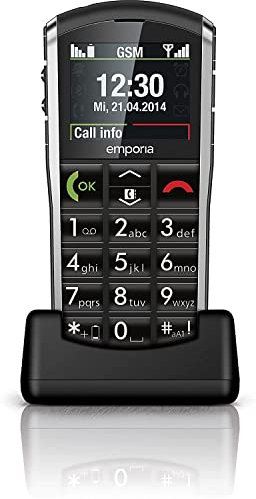 Emporia Pure - Teléfono móvil (5,08 cm (2), FSTN, Single SIM, gsm, 900, 1800 MHz, Polifónico) Negro, Gris
