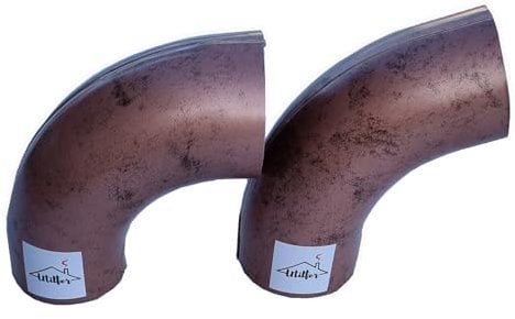UTILFER Curva Gomito Alluminio Effetto Roof Rame Grondaia 100, 90°