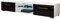 Selsey SYVIS – TV-Lowboard Korpus in Weiß Matt Fronten in Schwarz Hochglanz mit LED-Beleuchtung in Blau 140 cm