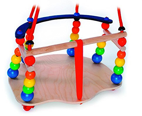 Hess Holzspielzeug 31103 - Gitterschaukel aus Holz, handgefertigt, für Kinder ab 12 Monaten, ca. 37 x 36 x 22 cm, für Garten und Terrasse
