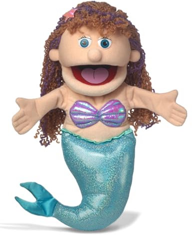 Mermaid von Silly Puppets | 40 cm Handpuppe für Kinder | Mit Beweglichem Mund Und Armen | Abnehmbare Handwaschbare Kleidung