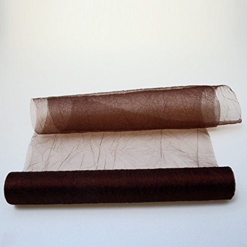 Crashorganza-Tischläufer braun - 28 cm breit - Rolle 5 Meter - 68280 88-R 280