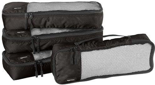 Amazon Basics Schmale Kleidertaschen, 4 Stück, Schwarz