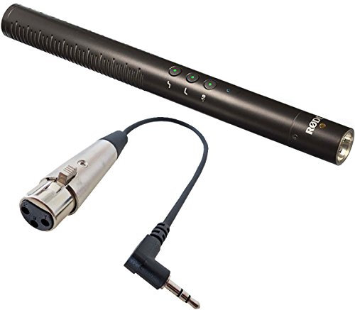 Rode NTG-4 Microphone directionnel + Keepdrum MC-025XJ Câble microphone XLR3F Connecteur TRS 3,5 mm pour appareil photo