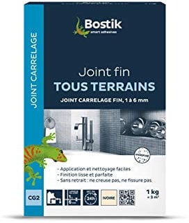 Joint de Carrelage BOSTIK Joint Fin - Tous Terrains Ivoire - 1 kg - Poudre