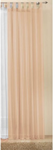 Schlaufenschal Gardine Uni transparent Voile, 245x140, Sand, 61175