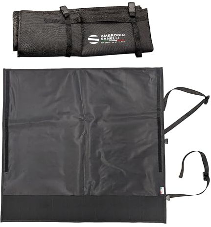Ambrogio Sanelli, Rotolo Porta coltelli Chef, Custodia per 10 Coltelli/Accessori, Adatto per Lame fino a 30 cm, 2 Fibbie Regolabili e Maniglia per il Trasporto, Pratico e Sicuro, 75,5 x 72 cm