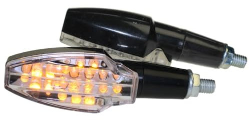 Motorrad Mini Blinker LED Soto schwarz klar E-geprüft M8 für ATV BMW F R Honda CB CBR Kawasaki ER GPZ Z ZX Ninja Suzuki DR GS GSR GSX RGV SV Yamaha DT FZ1 6 RN TDR XT XJ YZF
