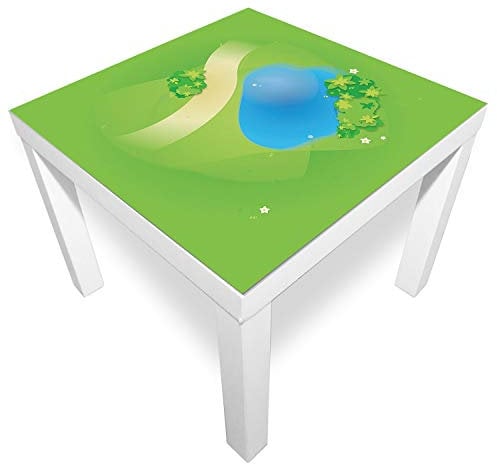 playmatt Spielmatte - Graslandschaft mit Teich | rutschfest | 100% schadstofffrei | waschbar